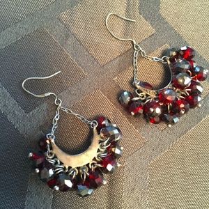 ruby costume jewelry-women's drop earrings